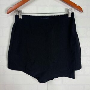 Indigo Rising Women’s Mini Skort size M Black SideSlit Stretchy waist band